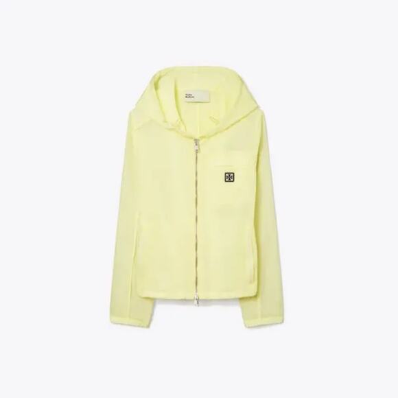 Tory Burch Bright Yellow Nylon Zip Jacket Size M - Picture 1 of 11